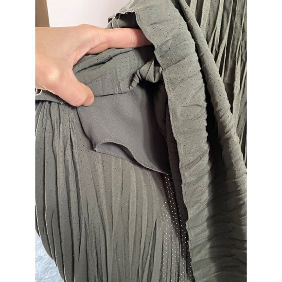 Allsaints Laze Dress Small 2 Piece Sweater Midi Slip Dress Utility Green Lined - Picture 15 of 15